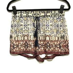 Joie Lindee Print Silk Shorts Size Small